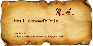 Matl Annamária névjegykártya